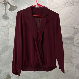 Maroon/Crimson Vince Camuto Drapy Long Sleeve Top